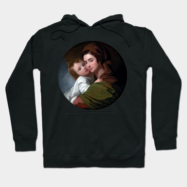 Mother and child hugging, painting by Benjamin West Hoodie by Luggnagg